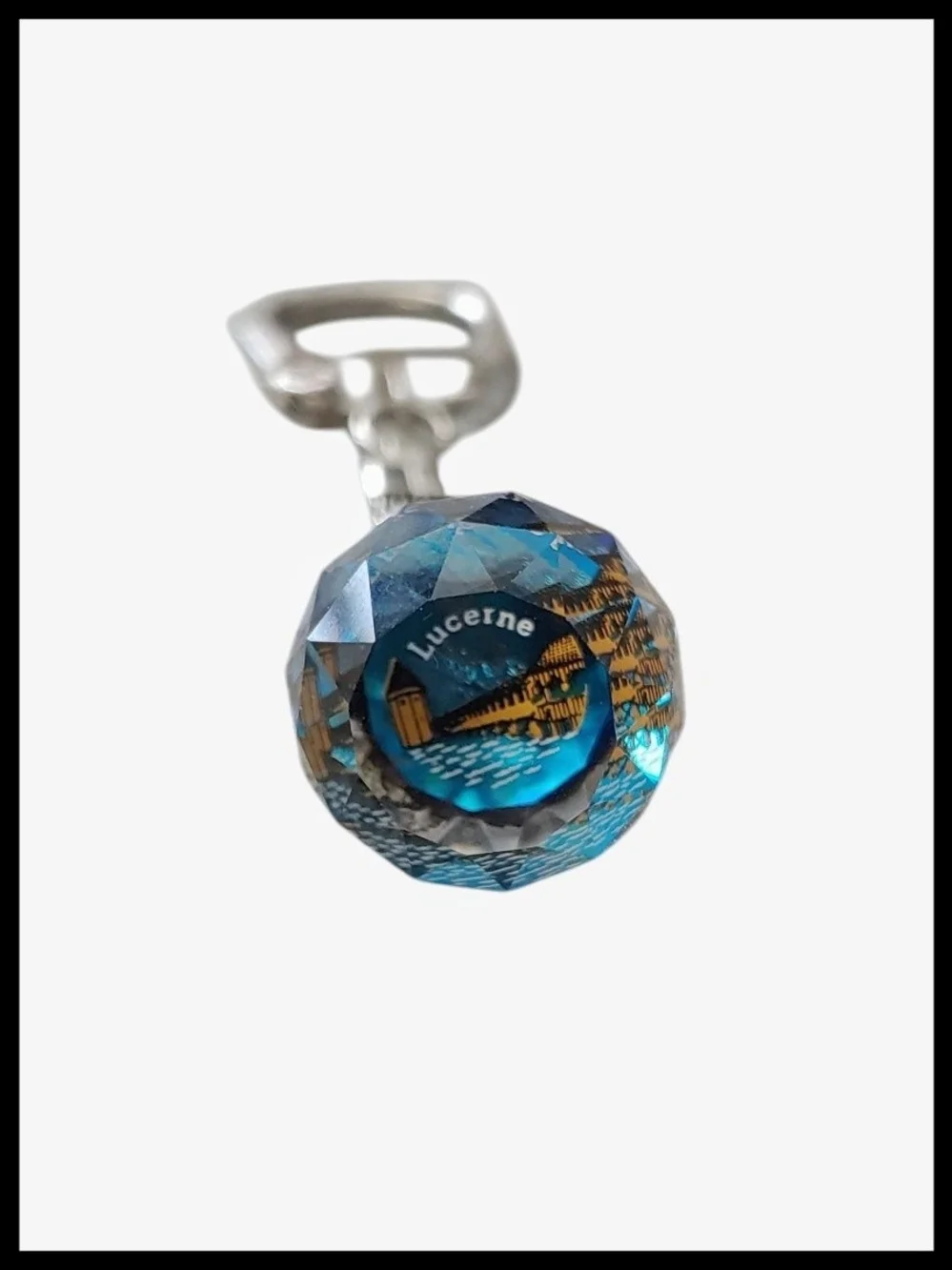 Vintage Lucerne Crystal Ball Keychain